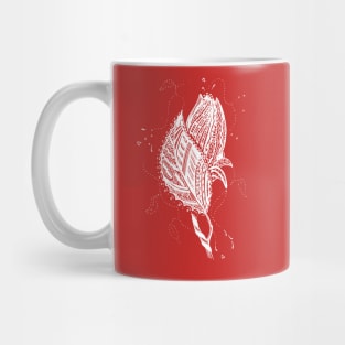 Rosebud Tangle White -  Transparent Background Mug